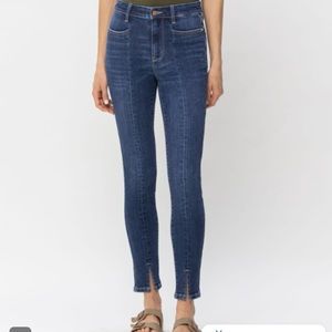 New Judy Blue Skinny Fit High Waisted Jeans w/‎ Front Slit size 24W